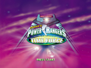 Power Rangers Time Force title screen for Playstation